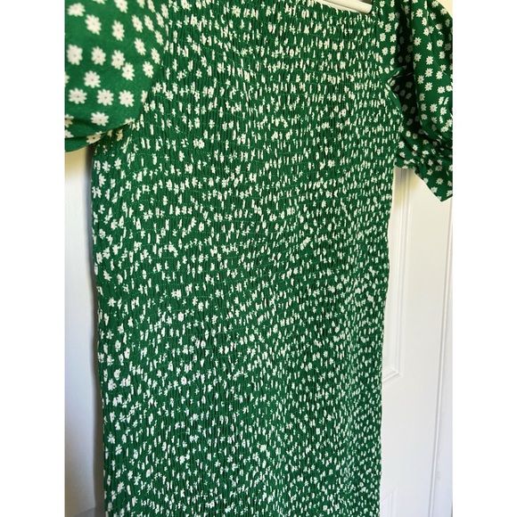 Shein Small Scoop Neck Shirred Ditsy Floral Dress - Picture 4 of 5